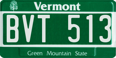 VT license plate BVT513