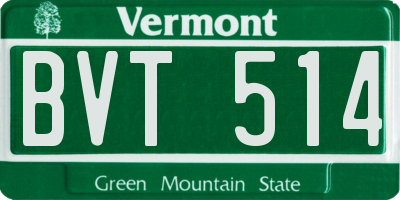 VT license plate BVT514