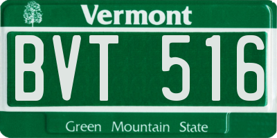 VT license plate BVT516