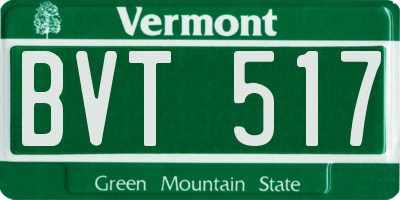 VT license plate BVT517