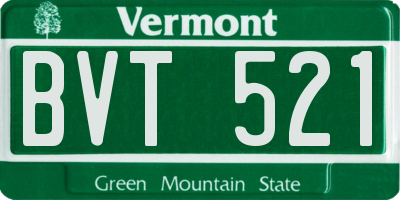 VT license plate BVT521