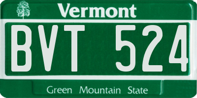 VT license plate BVT524