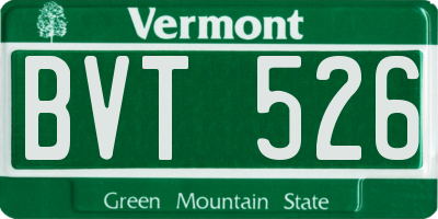 VT license plate BVT526