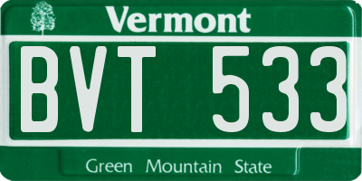 VT license plate BVT533