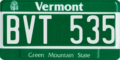 VT license plate BVT535