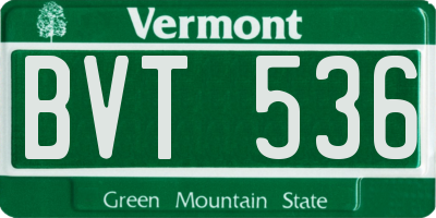 VT license plate BVT536