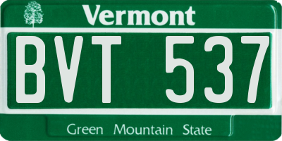 VT license plate BVT537