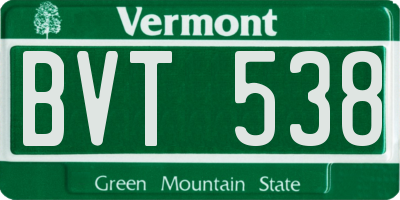 VT license plate BVT538