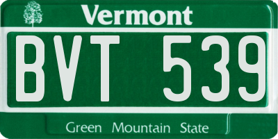 VT license plate BVT539