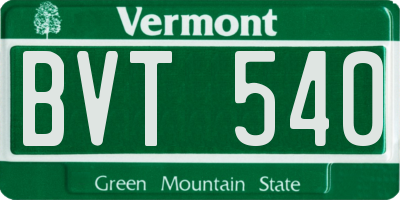 VT license plate BVT540