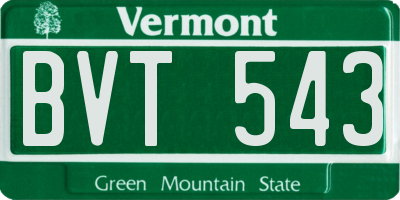 VT license plate BVT543