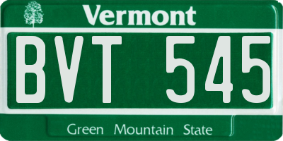 VT license plate BVT545