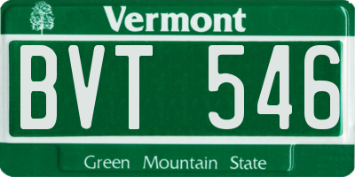 VT license plate BVT546