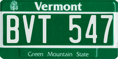 VT license plate BVT547