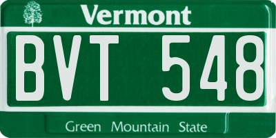 VT license plate BVT548
