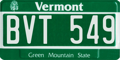 VT license plate BVT549