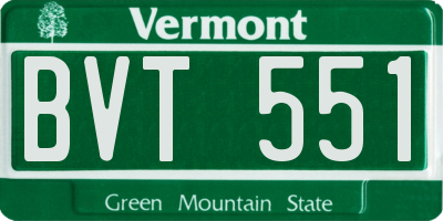 VT license plate BVT551