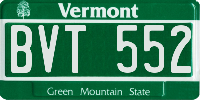 VT license plate BVT552