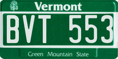 VT license plate BVT553