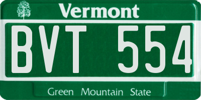 VT license plate BVT554