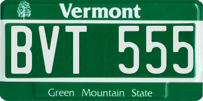 VT license plate BVT555