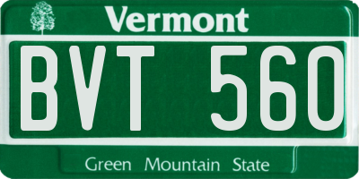 VT license plate BVT560