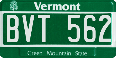 VT license plate BVT562