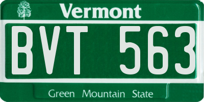 VT license plate BVT563