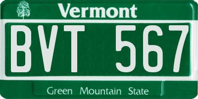 VT license plate BVT567