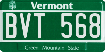 VT license plate BVT568