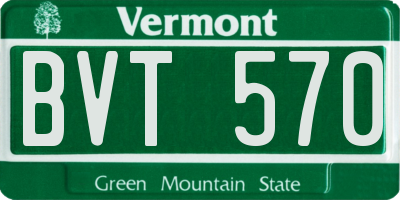 VT license plate BVT570