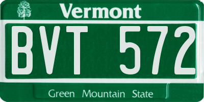 VT license plate BVT572