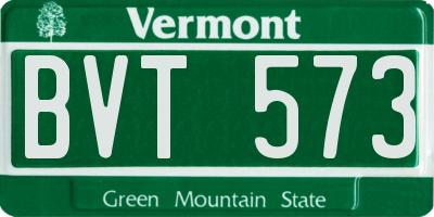 VT license plate BVT573