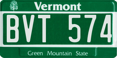 VT license plate BVT574