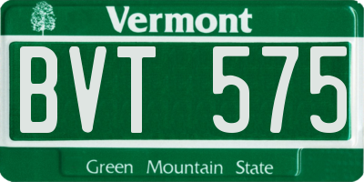 VT license plate BVT575