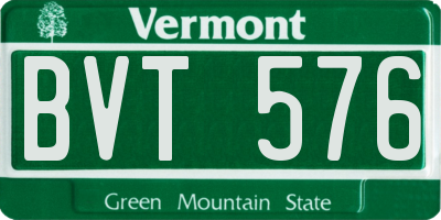 VT license plate BVT576