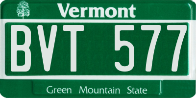 VT license plate BVT577