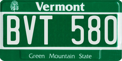 VT license plate BVT580