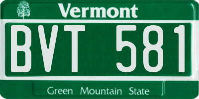 VT license plate BVT581