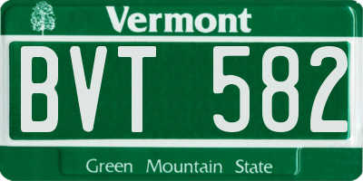 VT license plate BVT582