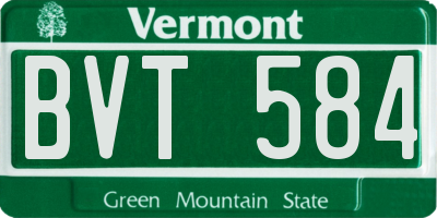 VT license plate BVT584
