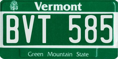 VT license plate BVT585