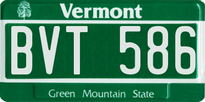 VT license plate BVT586