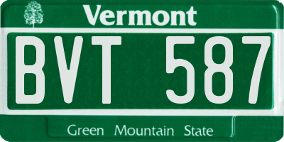 VT license plate BVT587