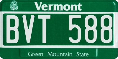 VT license plate BVT588