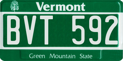 VT license plate BVT592