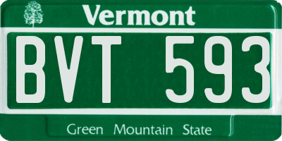 VT license plate BVT593