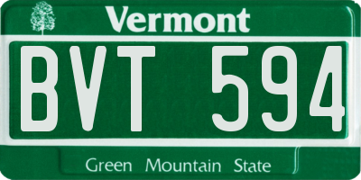 VT license plate BVT594