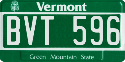 VT license plate BVT596