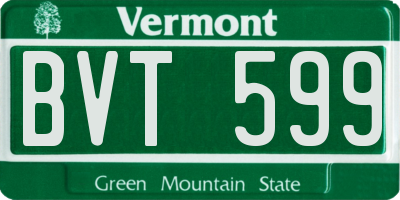 VT license plate BVT599